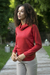 Cotton blend pullover, 'Cerise Red Versatility' - Knit Cotton Blend Pullover in Solid Cerise Red from Peru