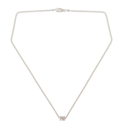 Sterling silver flower necklace, 'Thai Serenade' - Fair Trade Floral Sterling Silver Pendant Necklace