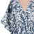 Cotton surplice dress, 'Fanciful Leaves' - Screen Print Blue and White Cotton Dress (image 2c) thumbail