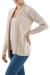 Alpaca blend cardigan, 'Beige Beauty' - Peru Beige Alpaca Blend Open Front Women's Cardigan Sweater