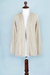 Alpaca blend cardigan, 'Beige Beauty' - Peru Beige Alpaca Blend Open Front Women's Cardigan Sweater