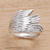Sterling silver band ring, 'Wing Feathers' - Sterling Silver Wing Band Ring from Bali (image 2b) thumbail