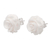 Bone button earrings, 'Fascinating Roses' - Hand-Carved Bone Rose Button Earrings from Bali (image 2e) thumbail