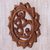 Wood relief panel, 'Om Petals' - Hand Carved Wood Floral Lotus Om Relief Panel from Bali