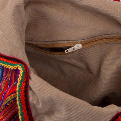 Handgewebte Umhängetasche - Handgewebte bunt gestreifte Umhängetasche aus Peru
