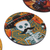 Decoupage wood coasters, 'Festive Catrina' (set of 4) - Day of the Dead Theme on Mexican Decoupage Set of 4 Coasters (image 2f) thumbail