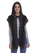 Alpaca blend reversible hooded scarf, 'Lightning in the Dark' - Black and White Reversible Alpaca Blend Hooded Knit Scarf