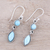 Larimar dangle earrings, 'Sky Bliss' - Natural Larimar Dangle Earrings from Thailand (image 2b) thumbail