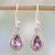 Amethyst dangle earrings, 'Radiant Lilac' - Amethyst and Sterling Silver Dangle Earrings from India