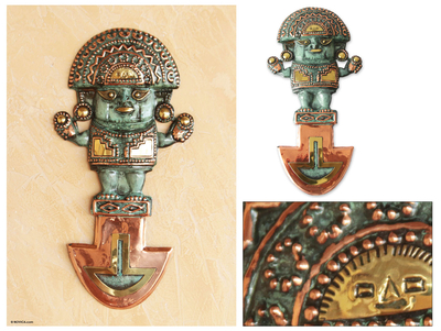 Bronze and copper wall sculpture, 'Our Tumi' - Bronze and copper wall sculpture