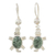 Jade dangle earrings, 'Marine Turtles in Green' - Green Turtle-Themed Jade Dangle Earrings form Guatemala thumbail