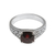 Garnet cocktail ring, 'Buddha Sparkle' - Garnet and Sterling Silver Cocktail Ring from Bali