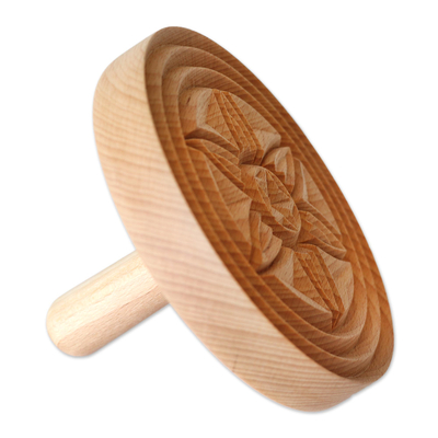 Wood cookie press, 'Sweet Traditions' - Hand Carved Beechwood Cookie Press from Armenia