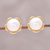 Pendientes de perlas cultivadas bañadas en oro - Aretes de plata de ley chapada en oro y perlas cultivadas