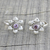 Amethyst toe rings, 'Floral Gleam' (pair) - Two Floral Amethyst and 925 Silver Toe Rings from India