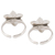 Anillos de dedo de amatista, 'Floral Gleam' (par) - Dos anillos de dedo de amatista floral y plata 925 de la India