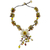 Quartz and carnelian flower necklace, 'Dazzling Bloom' - Fair Trade Floral Beaded Quartz Necklace thumbail