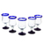 Vasos de agua, 'Spring Skies' (juego de 5) - Copas de vidrio soplado a mano coleccionables Juego de 5