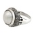 Cultured pearl domed ring, 'Moon Mystique' - Handcrafted Pearl and Sterling Silver Dome Ring