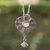 Rose quartz pendant necklace, 'Aquarius in Silver' - Aquarius Pendant Necklace in Sterling Silver and Rose Quartz