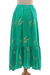 Rayon batik skirt, 'Balinese Breeze in Turquoise' - Batik Rayon Skirt in Turquoise and Lemon from Bali
