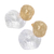 Gold accented sterling silver dangle earrings, 'Gleaming Pads' - Modern Gold Accented Sterling Silver Dangle Earrings