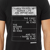 Quotes to Live By 'Three Things' Unisex Tee, Black - Black Jersey Unisex T-Shirt 100% Soft Spun Cotton