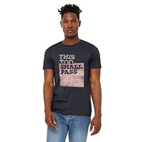 Quotes to Live By „This Too“ Unisex-T-Shirt, Heather Navy – Heather Navy Unisex-T-Shirt aus Wildleder-Jersey, Baumwoll-Polyester 