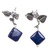 Lapis lazuli dangle earrings, 'Pretty Leaves' - Leaf Motif Lapis Lazuli Dangle Earrings from Mexico