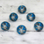 Perillas de gabinete de cerámica, (juego de 6) - Tiradores De Cerámica Para Gabinete Floral Azul Y Blanco (Juego De 6) India