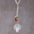 Multi-gemstone long pendant necklace, 'Colorful Banyan' - Handcrafted Cultured Pearl Carnelian Quartz Pendant Necklace (image 2) thumbail
