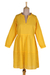 Babydoll-Kleid aus Baumwolle, „Marigold Mischief“ – Kurzes Babydoll-Kleid aus Baumwolle in Gelb