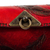 Leather baguette clutch or shoulder bag, 'Red Feathers' - Feather Motif Hand Tooled Leather Baguette Bag