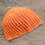 Cotton hat, 'Fresh Tangerine' - Crocheted Cotton Hat in Tangerine from Guatemala