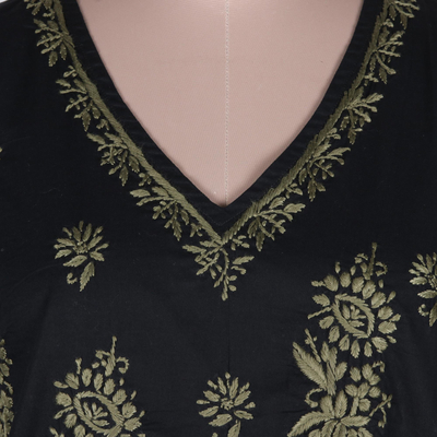 Bestickte Tunika aus Baumwolle - Baumwolltunika mit handgestickten Details