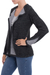 Alpaca blend sweater jacket, 'Chic Peek' - Black and Grey Alpaca Blend Open Front Sweater Jacket (image 2b) thumbail