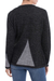 Alpaca blend sweater jacket, 'Chic Peek' - Black and Grey Alpaca Blend Open Front Sweater Jacket (image 2c) thumbail