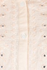 Cotton and linen blend tunic, 'Glimmering Elegance' - Embroidered Cotton and Linen Blend Tunic with Mirror Accents