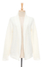 Cotton cardigan, 'Zigzag Knit in White' - Knit Cotton Cardigan in White from Thailand