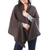 Cotton shawl, 'Chic Warmth in Espresso' - Patterned Knit Cotton Shawl in Espresso from Thailand (image 2b) thumbail