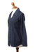 Cotton blouse 'Lily of Incas in Navy'  - Lily of the Incas Button-front Navy Blue Blouse (image 2b) thumbail