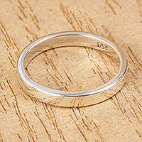 Unisex silver band ring, 'Polished' - Polished 950 Silver Unisex Band Ring