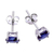 Sapphire stud earrings, 'Oceanic Marvel' - Oval Sapphire Stud Earrings from Thailand (image 2b) thumbail