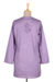 Embroidered cotton tunic, 'Lilac Garden' - Hand Embroidered Lilac Cotton Tunic from India