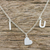 Sterling silver charm necklace, 'I Love U' - Brushed Silver Charm Necklace with I Love U Message thumbail