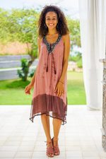 Viscose tie-dyed dress, 'Jaipur Sunset' - Handmade Viscose Chiffon Tie-Dyed Sleeveless Dress