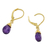 Gold plated amethyst dangle earrings, 'Grand Treasure' - Handmade 18k Gold Plated Amethyst Dangle Earrings (image 2d) thumbail