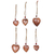 Wood ornaments, 'Hearts of Happiness' (set of 6) - Wood ornaments (Set of 6)