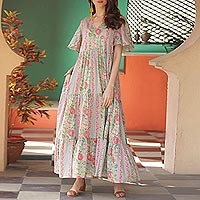 Featured review for Cotton maxi dress, Floral Symphony