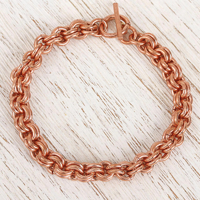 Copper chain bracelet, 'Bright Imagination' - Handcrafted Copper Rolo Chain Bracelet from Mexico